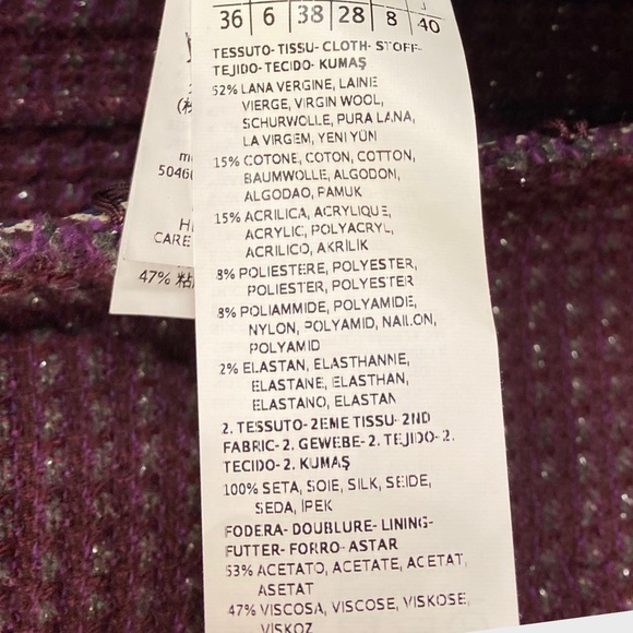 Weekend Max Mara Purple Fringe Trim Blazer Jacket US size 6 - Picture 6 of 7